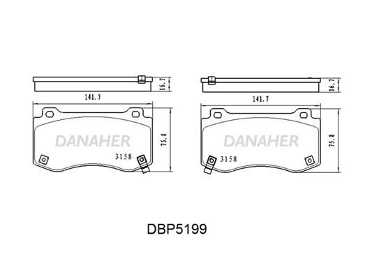 Danaher DBP5199 Гальмівні колодки передні, комплект DBP5199: Приваблива ціна - Купити в Україні на EXIST.UA!