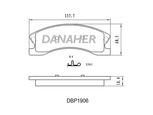 Danaher DBP1906 Гальмівні колодки, комплект DBP1906: Приваблива ціна - Купити в Україні на EXIST.UA!