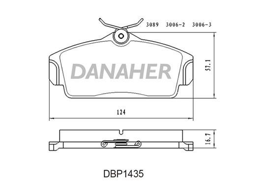 Danaher DBP1435 Гальмівні колодки, комплект DBP1435: Купити в Україні - Добра ціна на EXIST.UA!