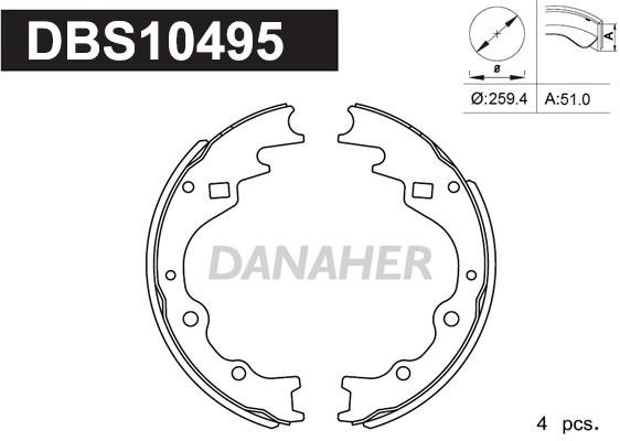 Danaher DBS10495 Колодки гальмівні барабанні, комплект DBS10495: Купити в Україні - Добра ціна на EXIST.UA!