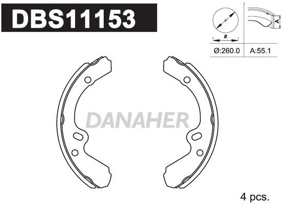 Danaher DBS11153 Колодки гальмівні барабанні, комплект DBS11153: Купити в Україні - Добра ціна на EXIST.UA!