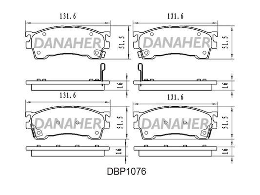Danaher DBP1076 Гальмівні колодки, комплект DBP1076: Купити в Україні - Добра ціна на EXIST.UA!