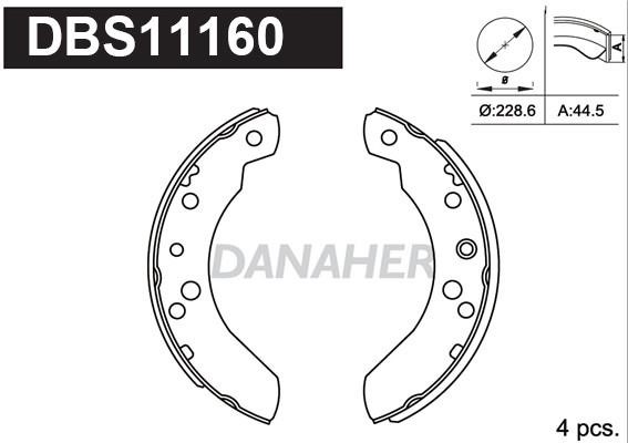 Danaher DBS11160 Колодки гальмівні барабанні, комплект DBS11160: Купити в Україні - Добра ціна на EXIST.UA!