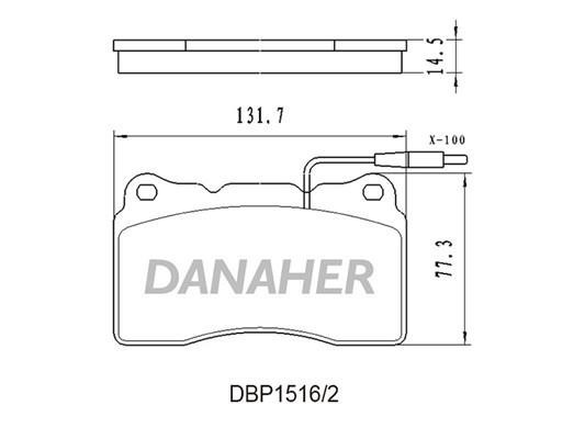Danaher DBP1516/2 Гальмівні колодки, комплект DBP15162: Купити в Україні - Добра ціна на EXIST.UA!