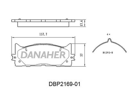 Danaher DBP2169-01 Гальмівні колодки, комплект DBP216901: Купити в Україні - Добра ціна на EXIST.UA!