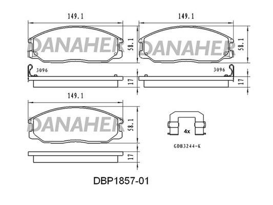 Danaher DBP1857-01 Гальмівні колодки, комплект DBP185701: Купити в Україні - Добра ціна на EXIST.UA!