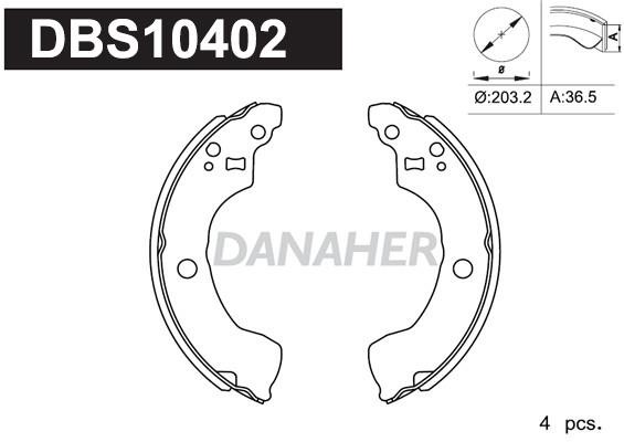 Danaher DBS10402 Колодки гальмівні барабанні, комплект DBS10402: Купити в Україні - Добра ціна на EXIST.UA!