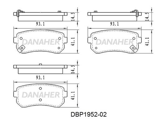 Danaher DBP1952-02 Гальмівні колодки, комплект DBP195202: Приваблива ціна - Купити в Україні на EXIST.UA!
