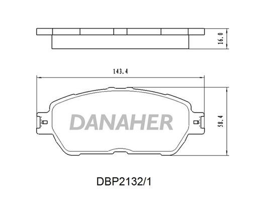 Danaher DBP2132/1 Гальмівні колодки, комплект DBP21321: Купити в Україні - Добра ціна на EXIST.UA!
