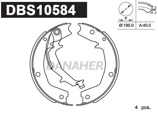 Danaher DBS10584 Колодки гальмівні стояночного гальма DBS10584: Приваблива ціна - Купити в Україні на EXIST.UA!