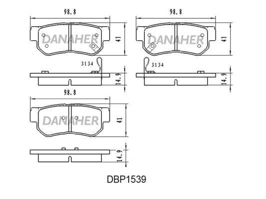 Danaher DBP1539 Гальмівні колодки, комплект DBP1539: Купити в Україні - Добра ціна на EXIST.UA!