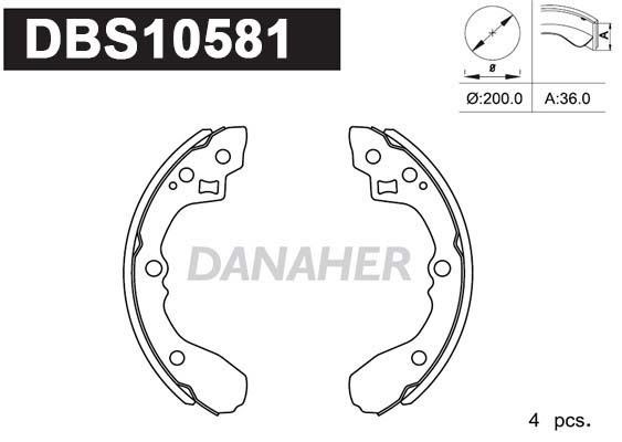 Danaher DBS10581 Колодки гальмівні барабанні, комплект DBS10581: Купити в Україні - Добра ціна на EXIST.UA!