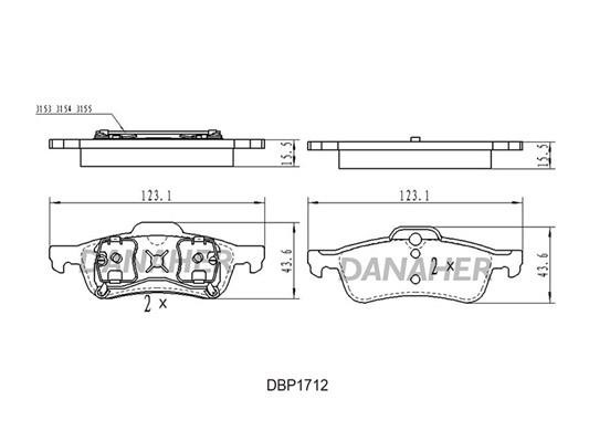 Danaher DBP1712 Гальмівні колодки, комплект DBP1712: Купити в Україні - Добра ціна на EXIST.UA!