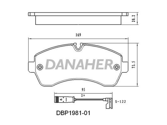 Danaher DBP1981-01 Гальмівні колодки, комплект DBP198101: Приваблива ціна - Купити в Україні на EXIST.UA!