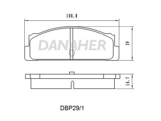 Danaher DBP29/1 Гальмівні колодки, комплект DBP291: Купити в Україні - Добра ціна на EXIST.UA!