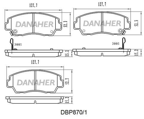 Danaher DBP870/1 Гальмівні колодки, комплект DBP8701: Купити в Україні - Добра ціна на EXIST.UA!