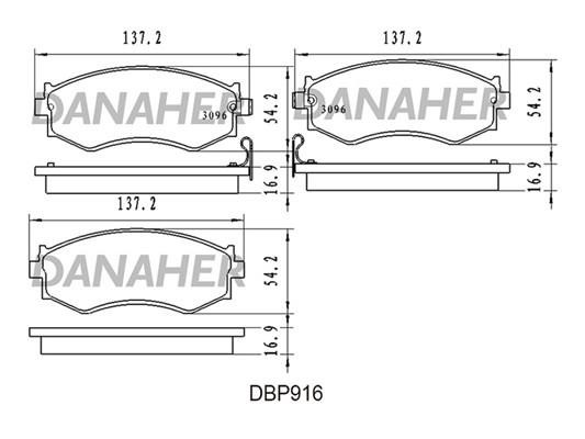 Danaher DBP916 Гальмівні колодки, комплект DBP916: Купити в Україні - Добра ціна на EXIST.UA!