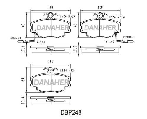 Danaher DBP248 Гальмівні колодки, комплект DBP248: Купити в Україні - Добра ціна на EXIST.UA!