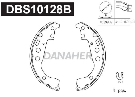 Danaher DBS10128B Колодки гальмівні барабанні, комплект DBS10128B: Купити в Україні - Добра ціна на EXIST.UA!