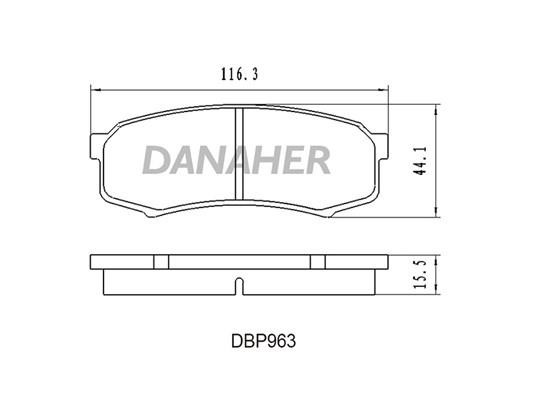 Danaher DBP963 Гальмівні колодки, комплект DBP963: Купити в Україні - Добра ціна на EXIST.UA!