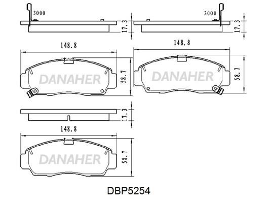 Danaher DBP5254 Гальмівні колодки, комплект DBP5254: Купити в Україні - Добра ціна на EXIST.UA!