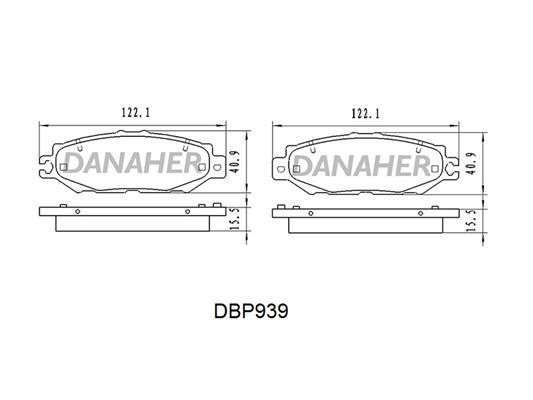 Danaher DBP939 Гальмівні колодки, комплект DBP939: Приваблива ціна - Купити в Україні на EXIST.UA!