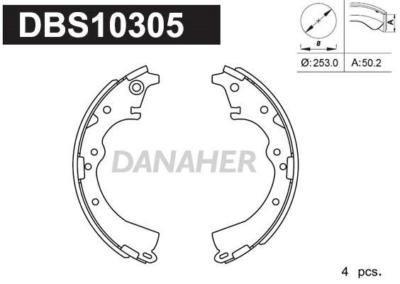 Danaher DBS10305 Колодки гальмівні барабанні, комплект DBS10305: Купити в Україні - Добра ціна на EXIST.UA!