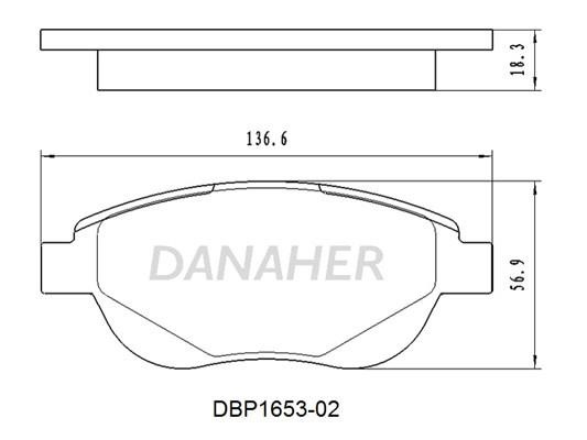 Danaher DBP1653-02 Гальмівні колодки, комплект DBP165302: Купити в Україні - Добра ціна на EXIST.UA!