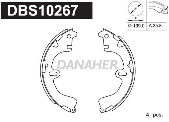 Danaher DBS10267 Колодки гальмівні барабанні, комплект DBS10267: Приваблива ціна - Купити в Україні на EXIST.UA!