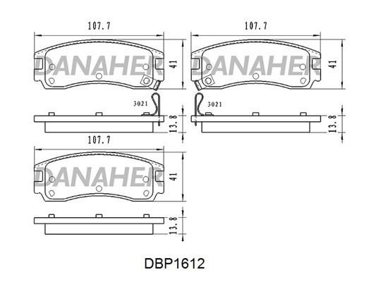 Danaher DBP1612 Гальмівні колодки, комплект DBP1612: Купити в Україні - Добра ціна на EXIST.UA!