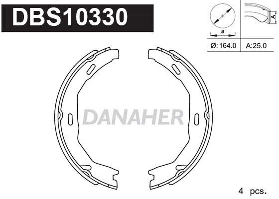 Danaher DBS10330 Колодки гальмівні стояночного гальма DBS10330: Приваблива ціна - Купити в Україні на EXIST.UA!