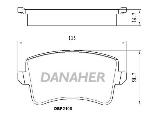 Danaher DBP2106 Гальмівні колодки, комплект DBP2106: Купити в Україні - Добра ціна на EXIST.UA!