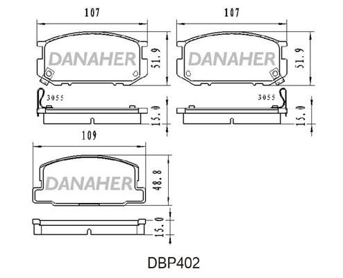 Danaher DBP402 Гальмівні колодки, комплект DBP402: Купити в Україні - Добра ціна на EXIST.UA!