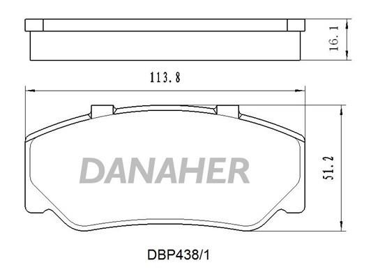 Danaher DBP438/1 Гальмівні колодки, комплект DBP4381: Купити в Україні - Добра ціна на EXIST.UA!
