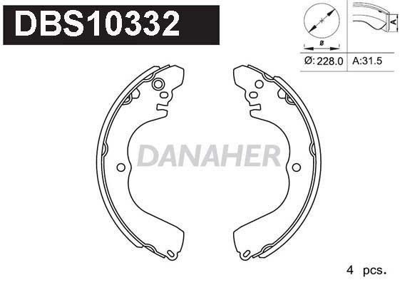 Danaher DBS10332 Колодки гальмівні барабанні, комплект DBS10332: Купити в Україні - Добра ціна на EXIST.UA!