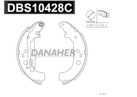 Danaher DBS10428C Колодки гальмівні барабанні, комплект DBS10428C: Купити в Україні - Добра ціна на EXIST.UA!