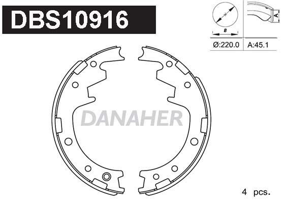 Danaher DBS10916 Колодки гальмівні барабанні, комплект DBS10916: Купити в Україні - Добра ціна на EXIST.UA!