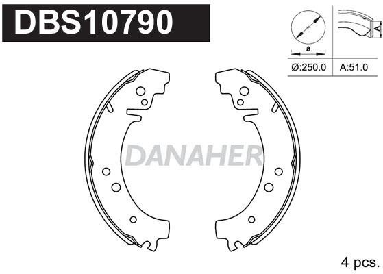 Danaher DBS10790 Колодки гальмівні барабанні, комплект DBS10790: Приваблива ціна - Купити в Україні на EXIST.UA!