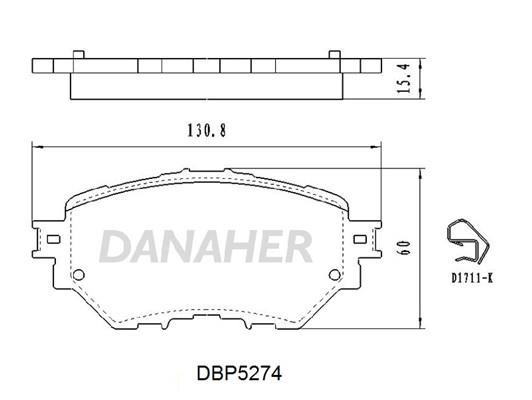 Danaher DBP5274 Гальмівні колодки, комплект DBP5274: Купити в Україні - Добра ціна на EXIST.UA!