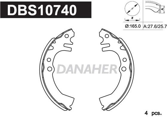 Danaher DBS10740 Колодки гальмівні барабанні, комплект DBS10740: Купити в Україні - Добра ціна на EXIST.UA!