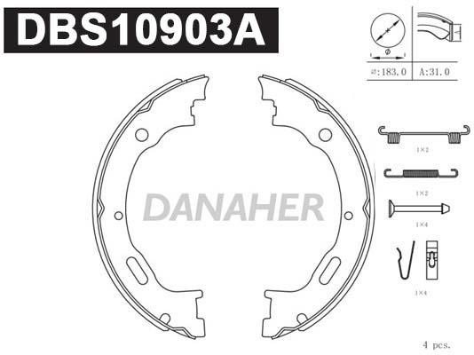 Danaher DBS10903A Колодки гальмівні барабанні, комплект DBS10903A: Приваблива ціна - Купити в Україні на EXIST.UA!