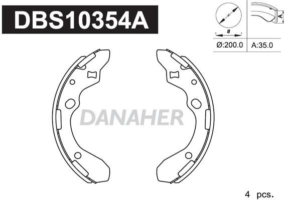 Danaher DBS10354A Колодки гальмівні барабанні, комплект DBS10354A: Купити в Україні - Добра ціна на EXIST.UA!