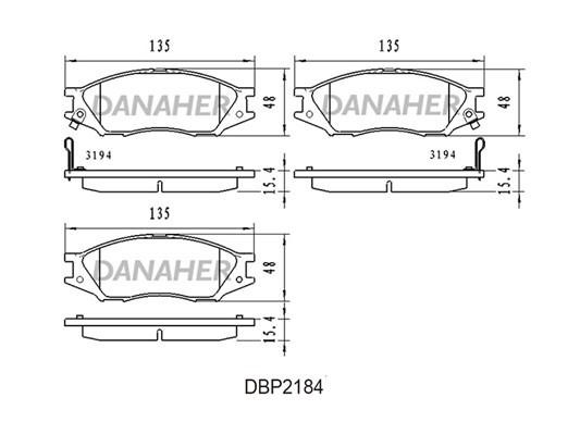 Danaher DBP2184 Гальмівні колодки, комплект DBP2184: Купити в Україні - Добра ціна на EXIST.UA!