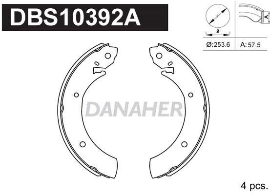 Danaher DBS10392A Колодки гальмівні барабанні, комплект DBS10392A: Приваблива ціна - Купити в Україні на EXIST.UA!