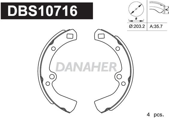 Danaher DBS10716 Колодки гальмівні барабанні, комплект DBS10716: Купити в Україні - Добра ціна на EXIST.UA!