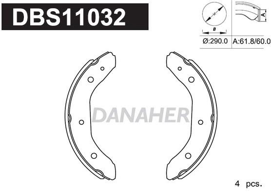 Danaher DBS11032 Колодки гальмівні барабанні, комплект DBS11032: Купити в Україні - Добра ціна на EXIST.UA!