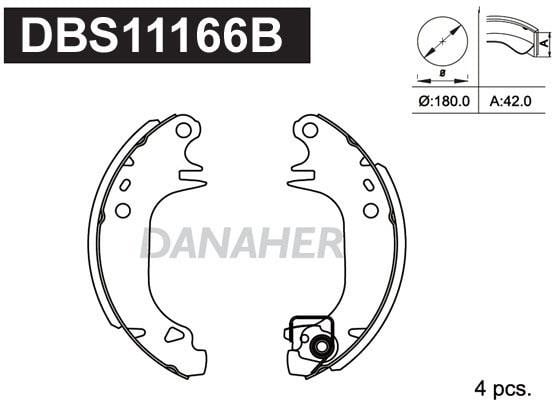 Danaher DBS11166B Колодки гальмівні барабанні, комплект DBS11166B: Купити в Україні - Добра ціна на EXIST.UA!