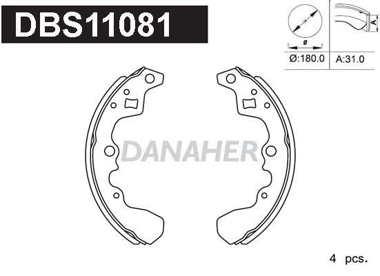 Danaher DBS11081 Колодки гальмівні барабанні, комплект DBS11081: Купити в Україні - Добра ціна на EXIST.UA!