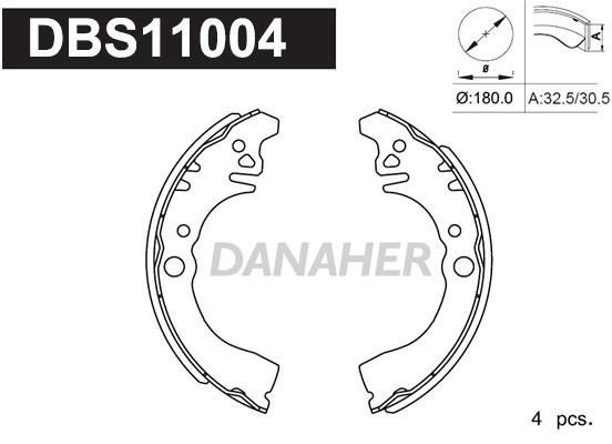 Danaher DBS11004 Колодки гальмівні барабанні, комплект DBS11004: Купити в Україні - Добра ціна на EXIST.UA!