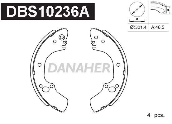 Danaher DBS10236A Колодки гальмівні барабанні, комплект DBS10236A: Купити в Україні - Добра ціна на EXIST.UA!
